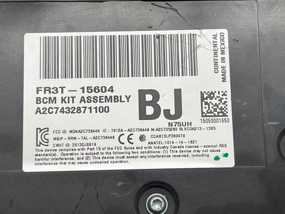 2015-17 Ford Mustang GT BCM (FR3T-15604-BJ)- Convertible, 6R80 312