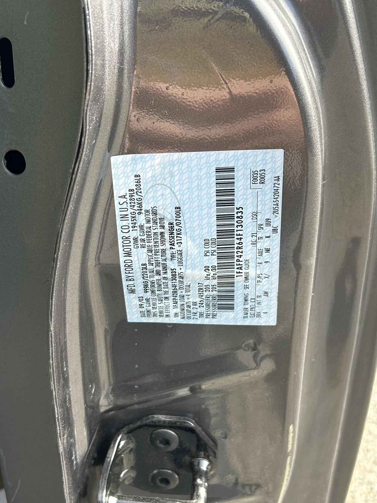 2003-04 Ford Mustang Mach One Shell Clean Title Paint Code CX 19k Miles 296