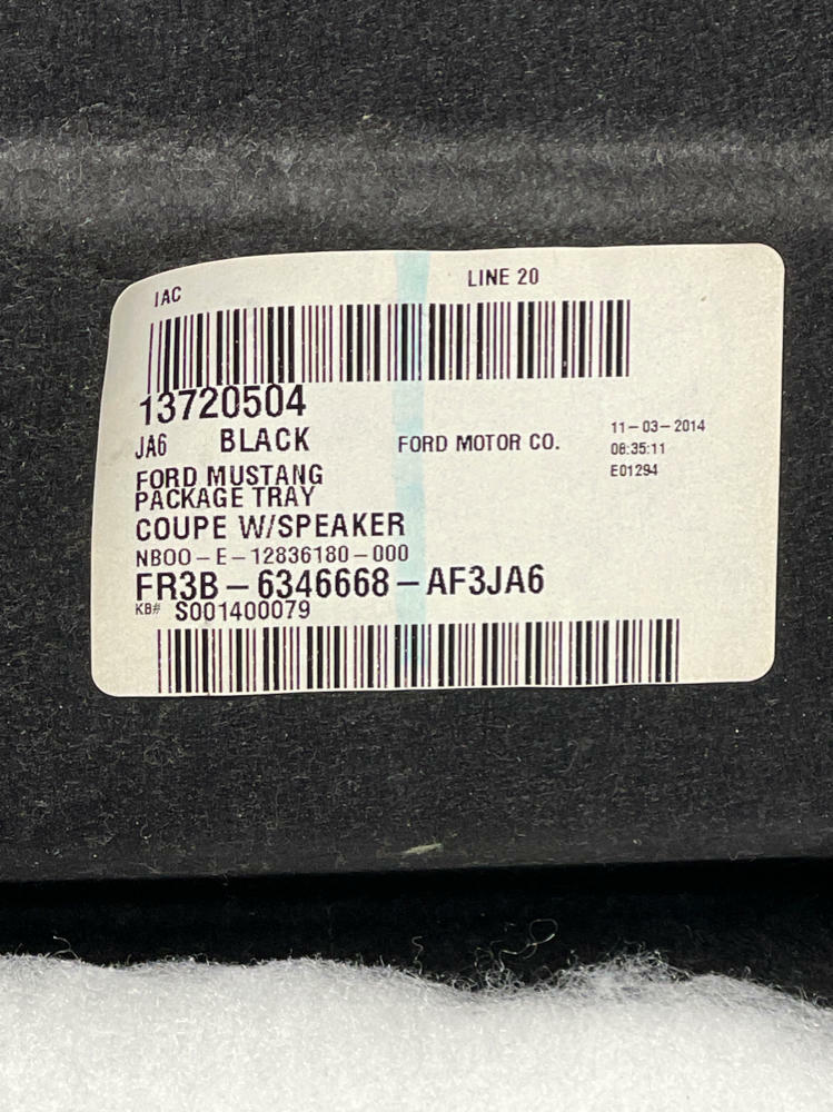 2015-17 Ford Mustang Rear Package Tray 176