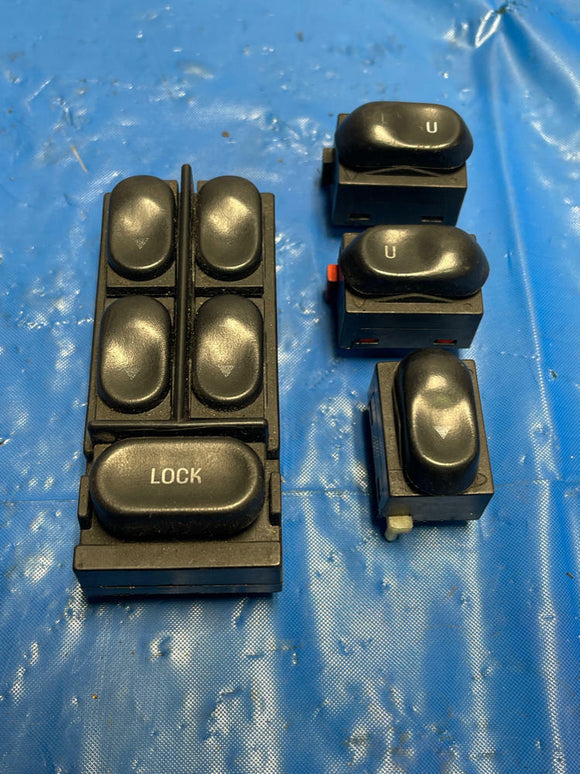 2003-04 Ford Mustang SVT Cobra Convertible Window Control Switch Panels Pair 186
