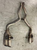 2015-17 Ford Mustang Cat Back No Mufflers w/ Quad Tips 210