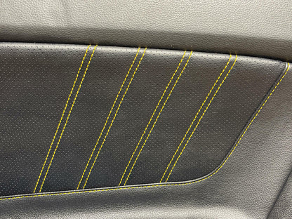 2015-23 Ford Mustang Door Panels Pair LH RH Yellow Stitching 210