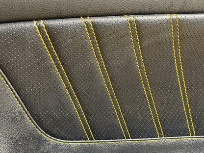 2015-23 Ford Mustang Door Panels Pair LH RH Yellow Stitching 210