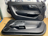 2015-23 Ford Mustang Door Panels Pair LH RH Yellow Stitching 210