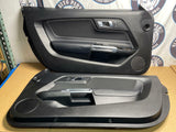 2018-23 Ford Mustang Door Panels Pair Premium Leather- Silver Stitching 204