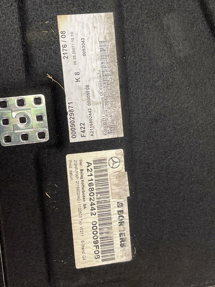 2007-09 Mercedes E63 AMG Trunk Flooring- 72k Miles 215