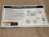 2003-04 Ford Mustang SVT Cobra OEM Jack Usage/Stowage Diagram- RARE 270