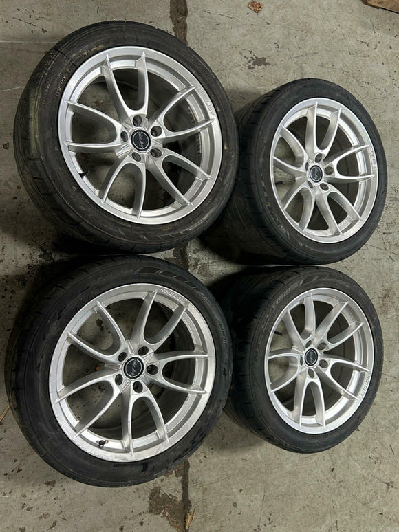 2015-23 Ford Mustang Shelby CS-5 Wheel Set- Chrome Powder, 19x11, 19x9.5