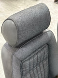 1987-1989 Spec Mustang GT Front Opal Grey Tweed Sport Seats Pair 273