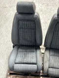 1987-1989 Spec Mustang GT Front Opal Grey Tweed Sport Seats Pair 273