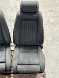 1987-1989 Spec Mustang GT Front Opal Grey Tweed Sport Seats Pair 273