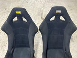 OMP WRC VTR Hard Back Racing Bucket Seats Pair- w/ Rails 277