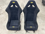 OMP WRC VTR Hard Back Racing Bucket Seats Pair- w/ Rails 277