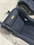 OMP WRC VTR Hard Back Racing Bucket Seats Pair- w/ Rails 277