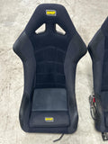OMP WRC VTR Hard Back Racing Bucket Seats Pair- w/ Rails 277