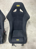 OMP WRC VTR Hard Back Racing Bucket Seats Pair- w/ Rails 277