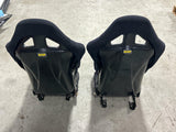 OMP WRC VTR Hard Back Racing Bucket Seats Pair- w/ Rails 277