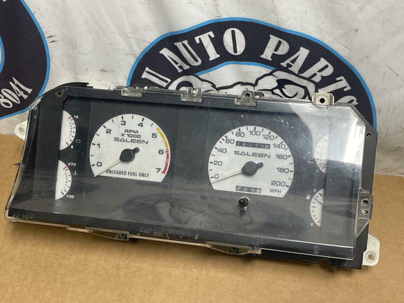 1987-93 Ford Mustang LX *RARE* Saleen Whiteface 200mph Gauge Cluster 209