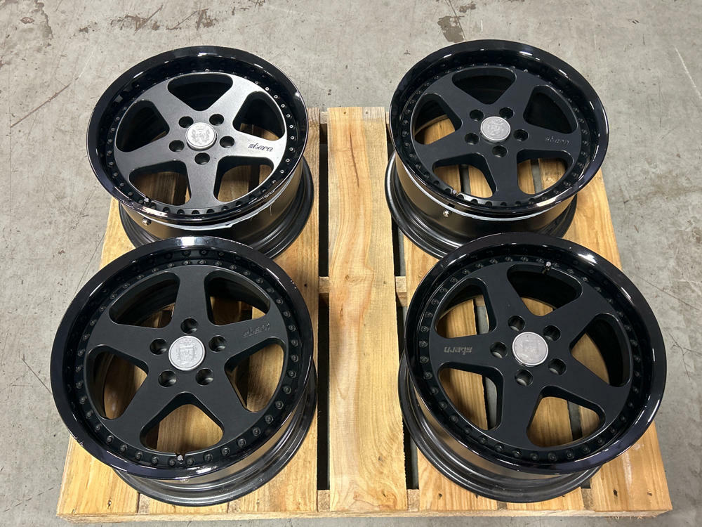 Stern Face II Three Piece Wheels- 17x9.5, Powdercoated Black