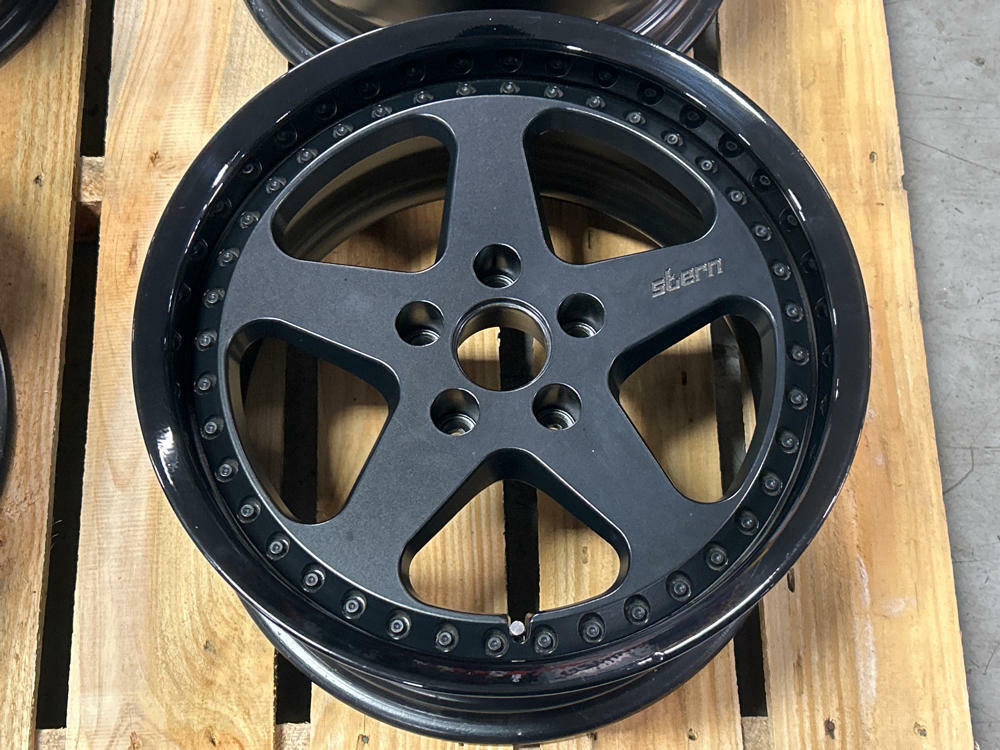 Stern Face II Three Piece Wheels- 17x9.5, Powdercoated Black