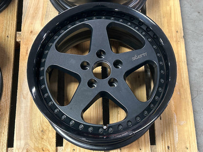 Stern Face II Three Piece Wheels- 17x9.5, Powdercoated Black