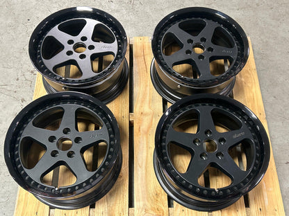 Stern Face II Three Piece Wheels- 17x9.5, Powdercoated Black