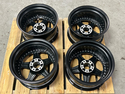 Stern Face II Three Piece Wheels- 17x9.5, Powdercoated Black