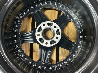 Stern Face II Three Piece Wheels- 17x9.5, Powdercoated Black