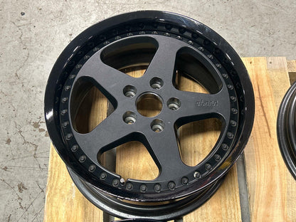 Stern Face II Three Piece Wheels- 17x9.5, Powdercoated Black