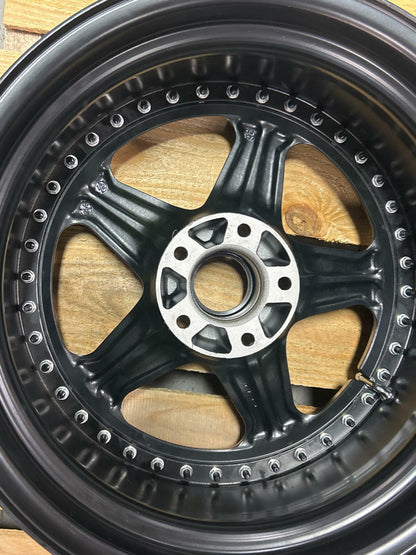 Stern Face II Three Piece Wheels- 17x9.5, Powdercoated Black