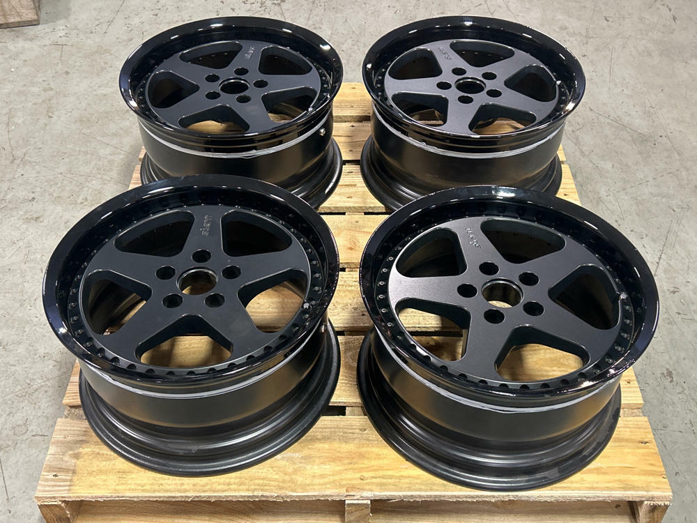 Stern Face II Three Piece Wheels- 17x9.5, Powdercoated Black