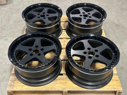 Stern Face II Three Piece Wheels- 17x9.5, Powdercoated Black