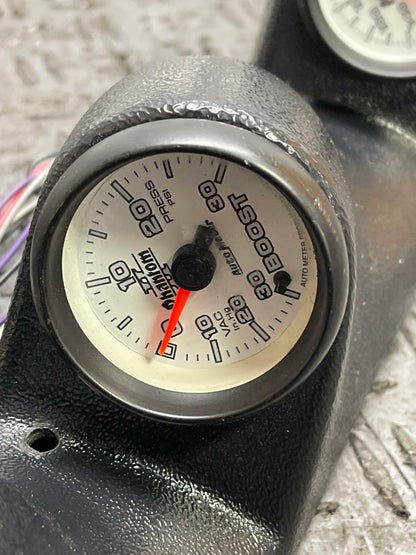 1979-93 Ford Mustang A-Pillar Triple Gauge Pod w/ Phantom Autometer Gauges 304