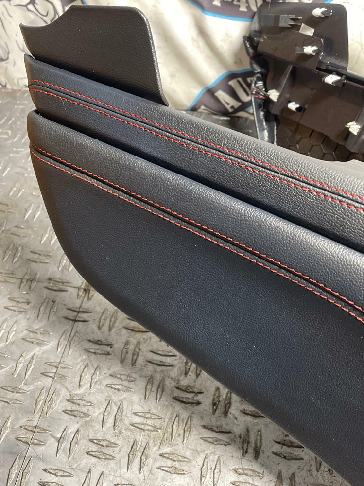 2018-23 Ford Mustang GT Premium Leather Center Console- Red Stitching 310