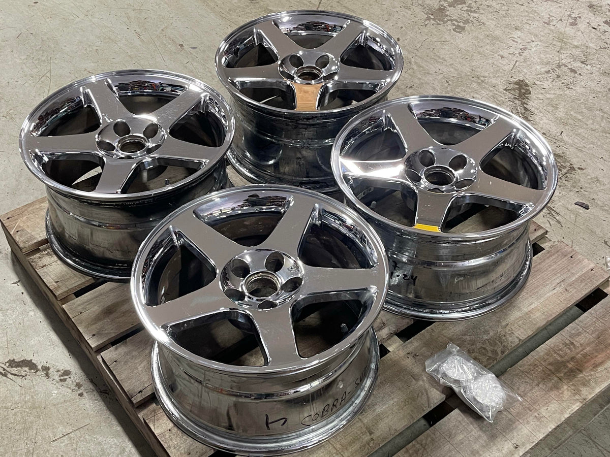 2003-04 Ford Mustang SVT Cobra OEM Chrome Wheel Set 315