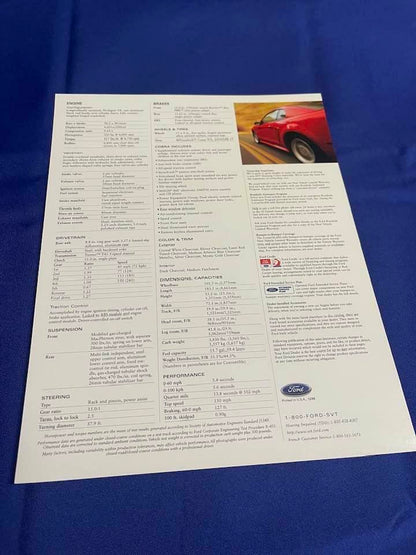 2000 SVT Cobra Dealer Card